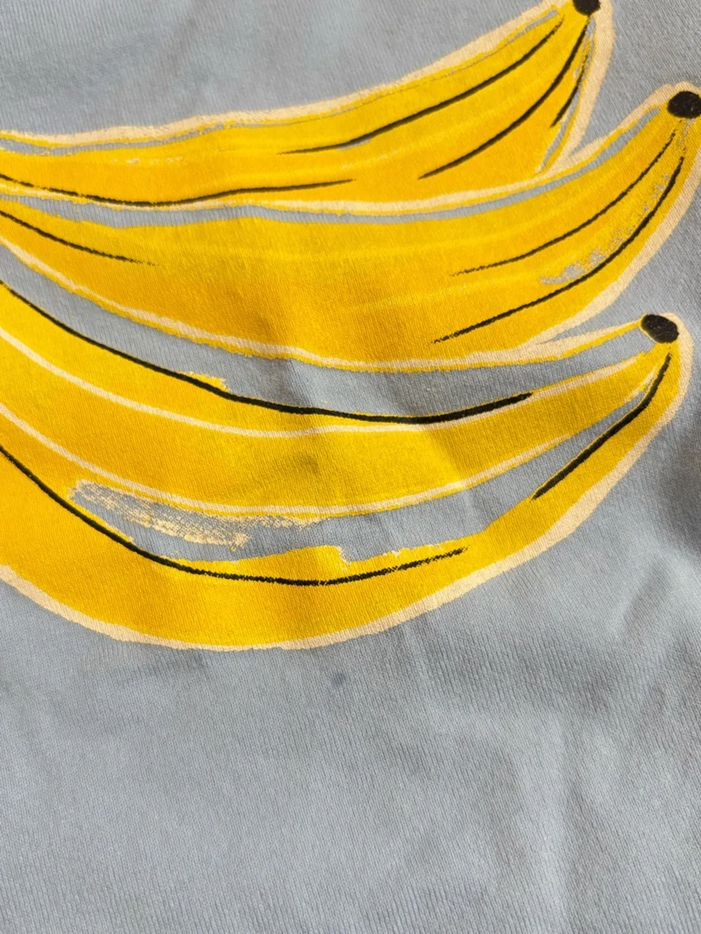 Hanna Andersson Kids Gender Neutral Pale Blue Tee with Yellow Banana Print